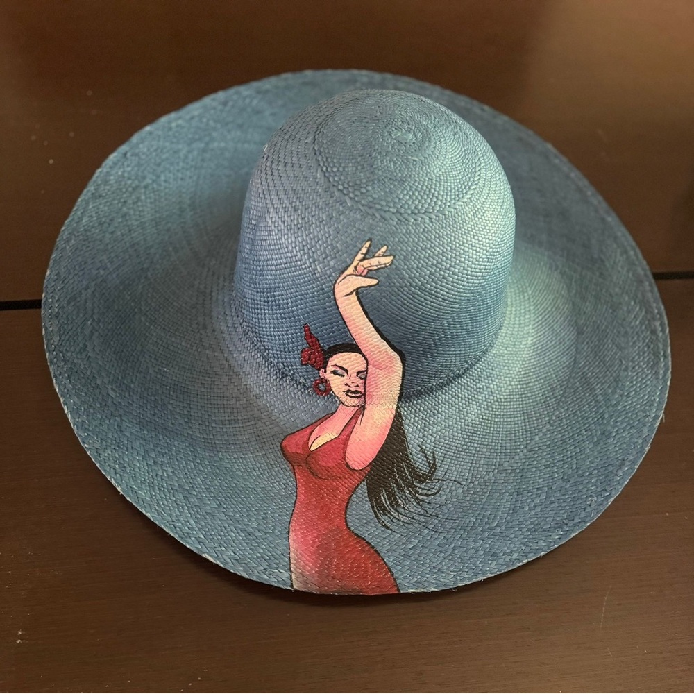 Blue Panama Hat with Dancer